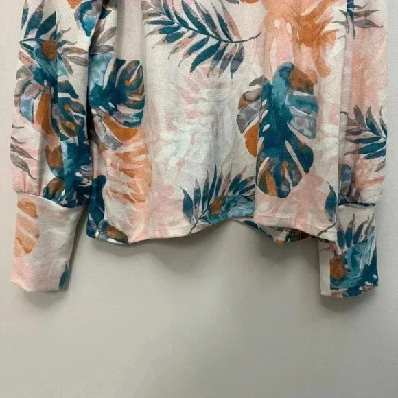 Zac &  Rachel Tropical Floral Print Sweater Pink Peach Women's XL - Picture 6 of 10